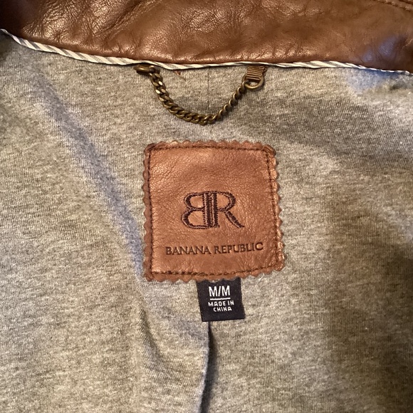 Banana Republic Genuine Leather Brown Jacket size medium - Picture 11 of 14